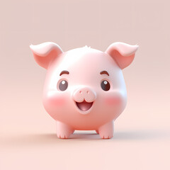 boar cute cartoon illustration with adorable expression isolated