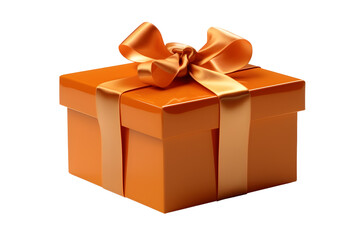 Obraz premium orange gift box with bow