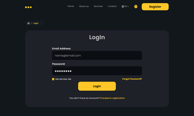 Login and Registration UI Design Screen