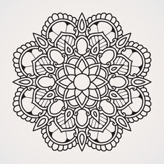 circular flower mandala. suitable for henna, tattoos, photos, coloring books. islam, hindu,Buddha, india, pakistan, chinese, arab