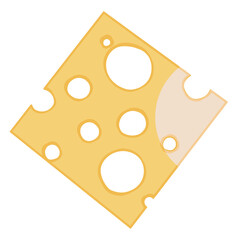 Cartoon style cheese. 2D illustration.