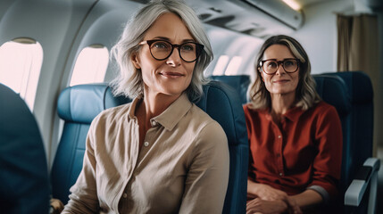 Fototapeta premium people sitting on an airplane