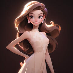 a lady cartoon animated character