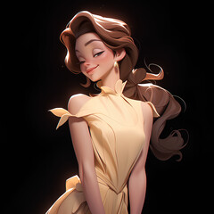 a lady cartoon animated character
