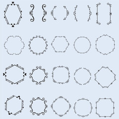 Floral wreaths, big set of floral round frames vector illustration. Perfect for invitations, greeting cards, quotes, blogs, Wedding Frames, posters and more