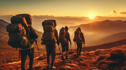 group of friends hiking 
