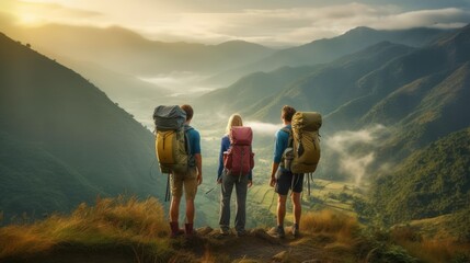 group of friends hiking 