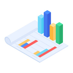 Investment Growth Isometric Icons 
