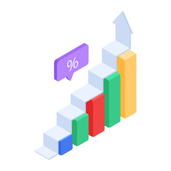 Fototapeta premium Investment Growth Isometric Icons 