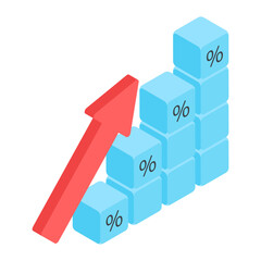 Investment Growth Isometric Icons 
