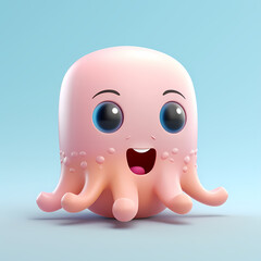 squid cartoon illustration isolated