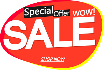 Sale banner, discount tag on transparent background. Promotion sign for shop or online store, PNG illustration