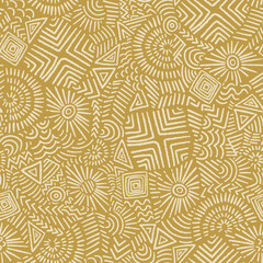 Hand drawn abstract seamless pattern, ethnic background, simple style - great for textiles, banners, wallpapers, wrapping - vector design © TALVA