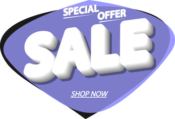 Sale banner, discount tag on transparent background. Promotion sign for shop or online store, PNG illustration