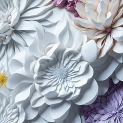 3D White Flower Background