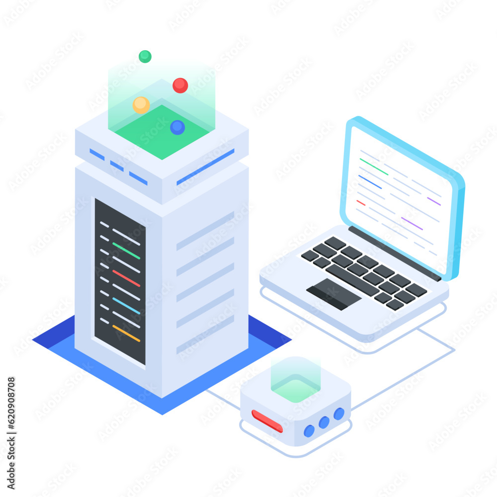 Canvas Prints pack of database isometric icons