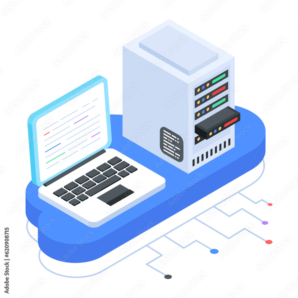 Canvas Prints pack of database isometric icons