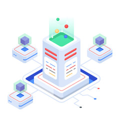 Pack of Database Isometric Icons 

