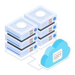 Pack of Database Isometric Icons 

