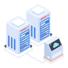 Pack of Database Isometric Icons 

