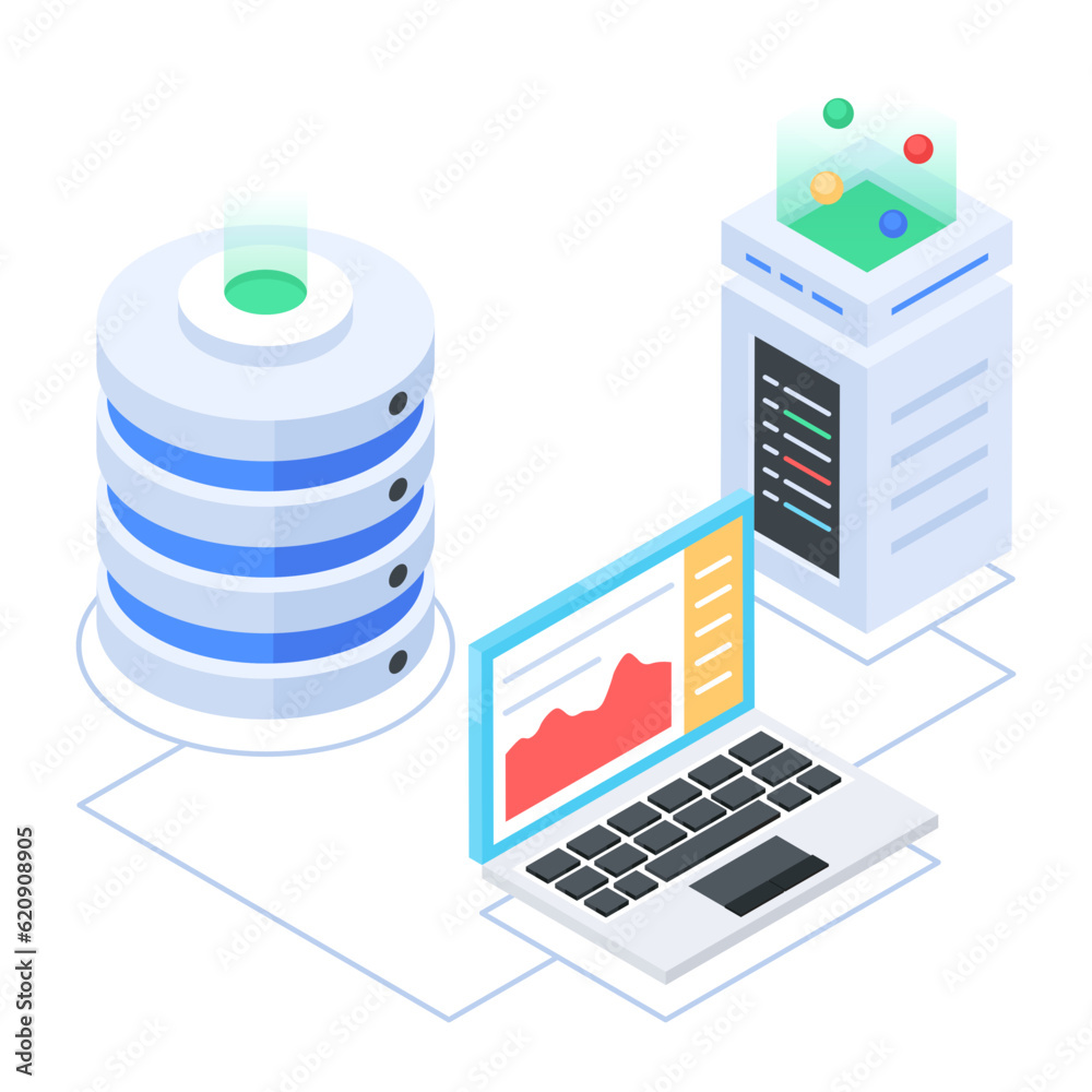 Canvas Prints set of database management isometric icons