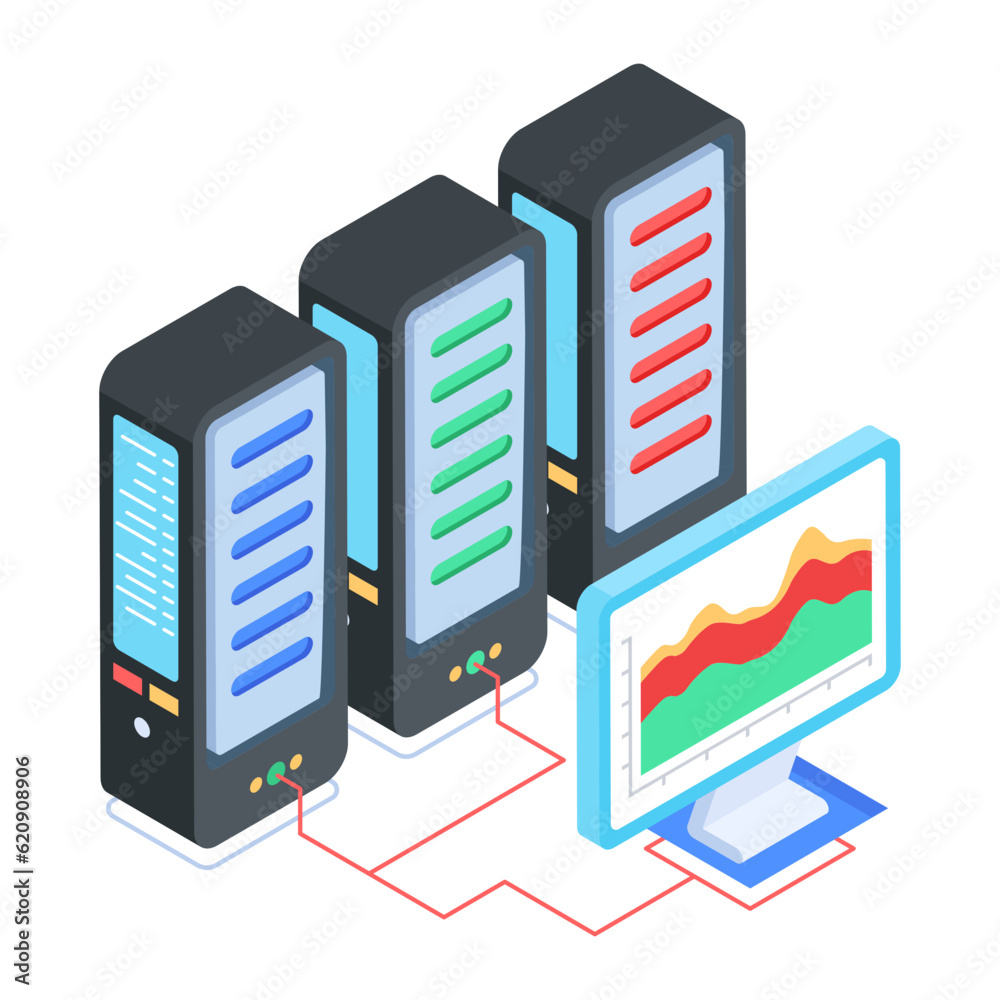 Canvas Prints set of database management isometric icons
