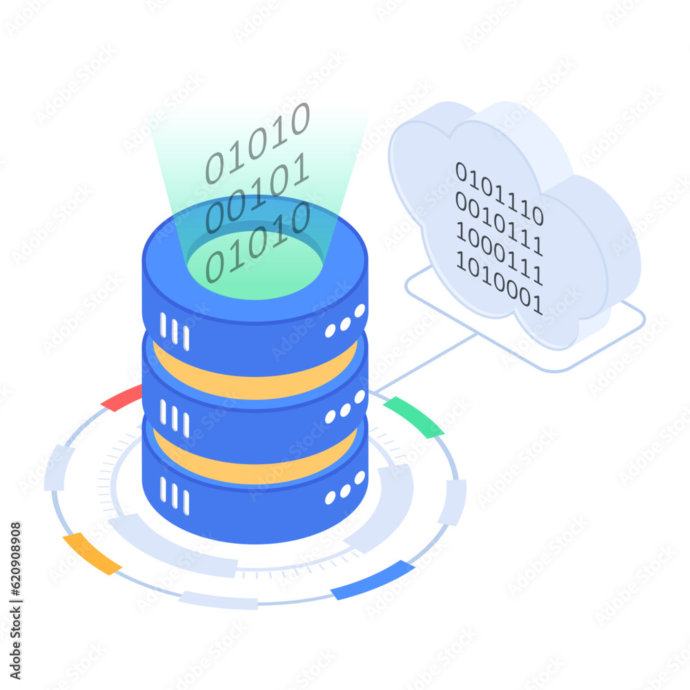 Canvas Prints set of database management isometric icons