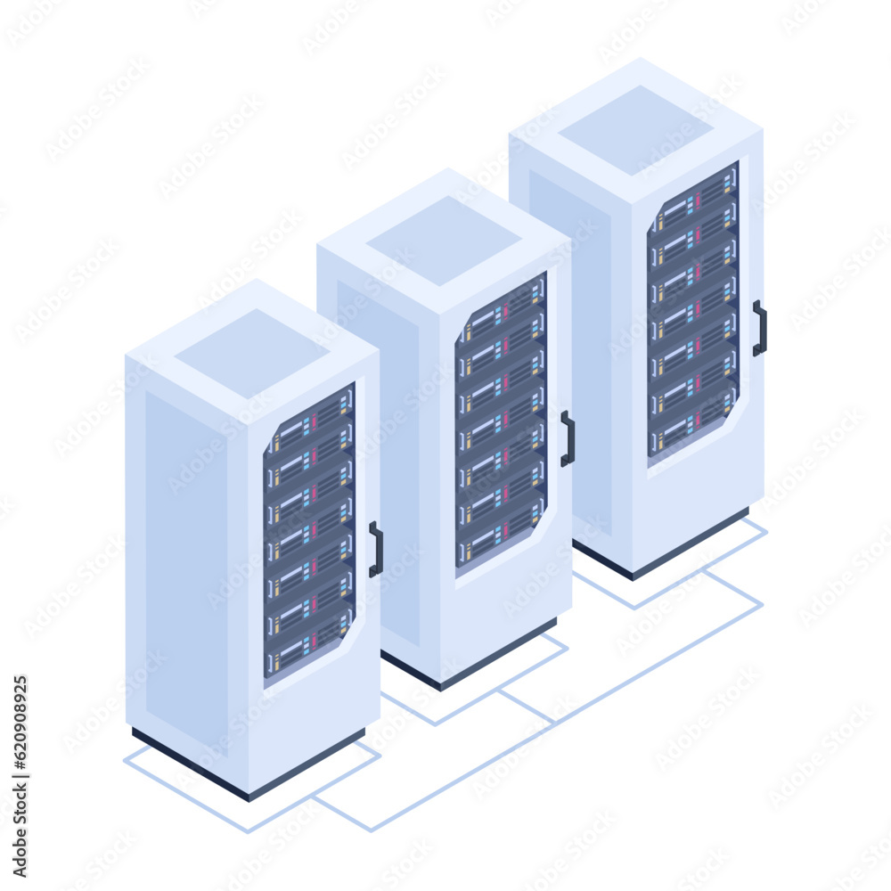 Canvas Prints set of database management isometric icons