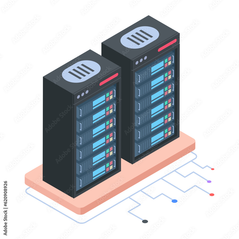 Canvas Prints set of database management isometric icons