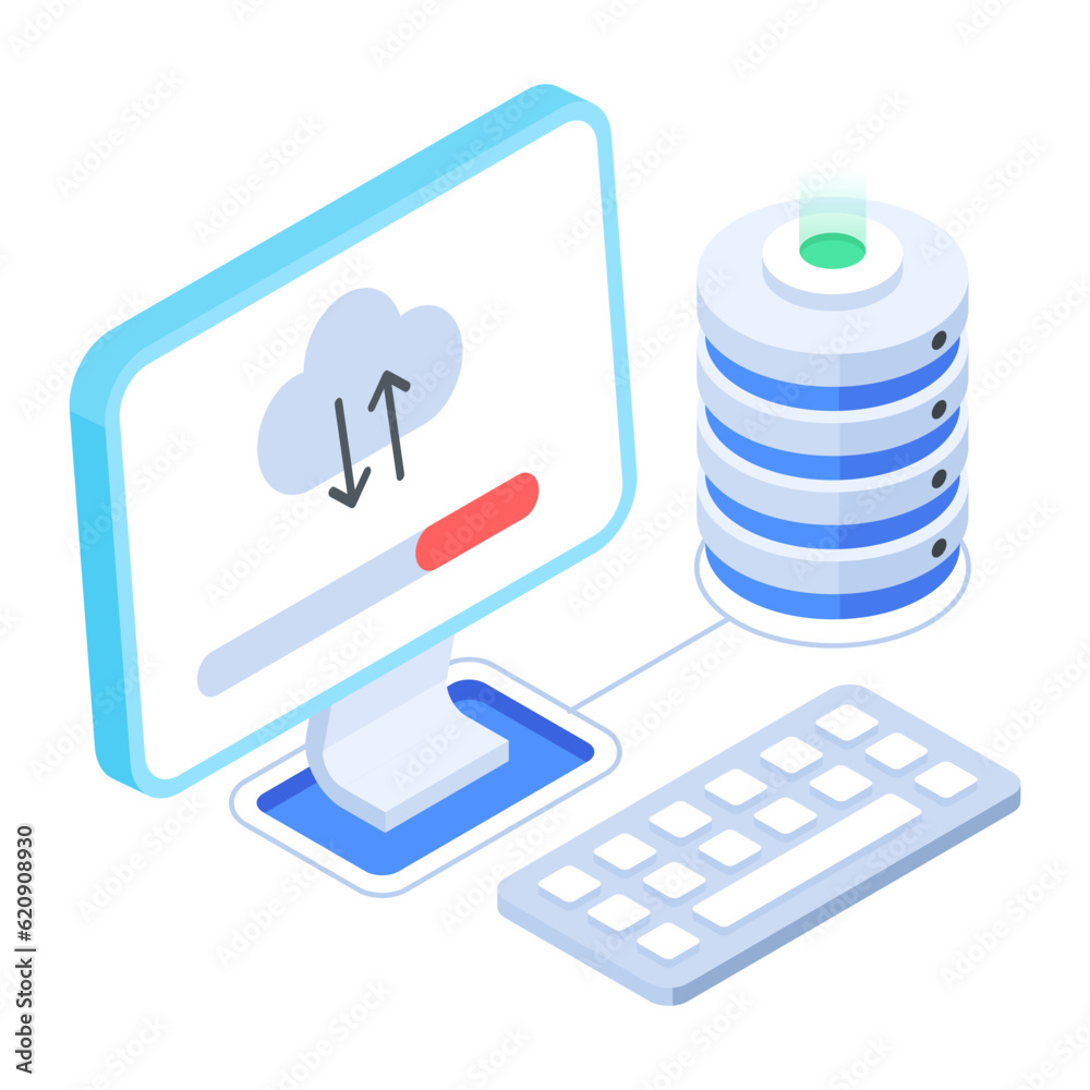 Canvas Prints set of database management isometric icons