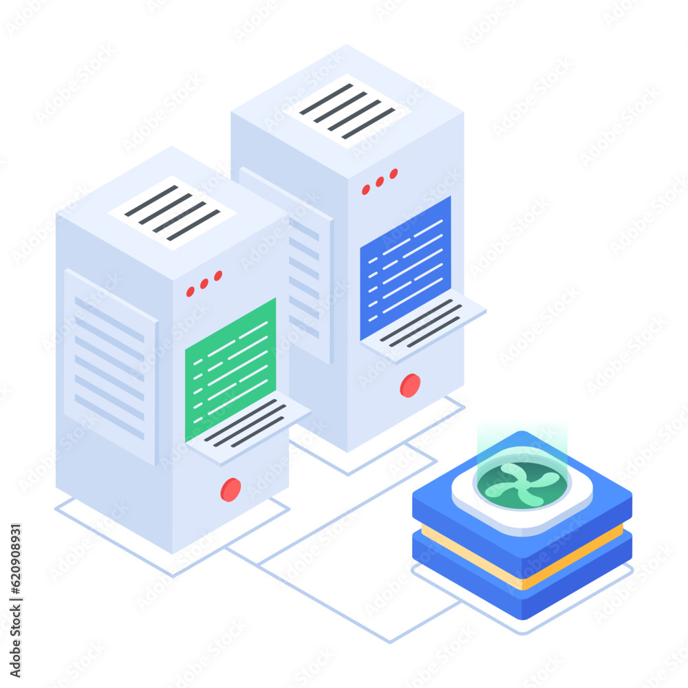 Canvas Prints set of database management isometric icons