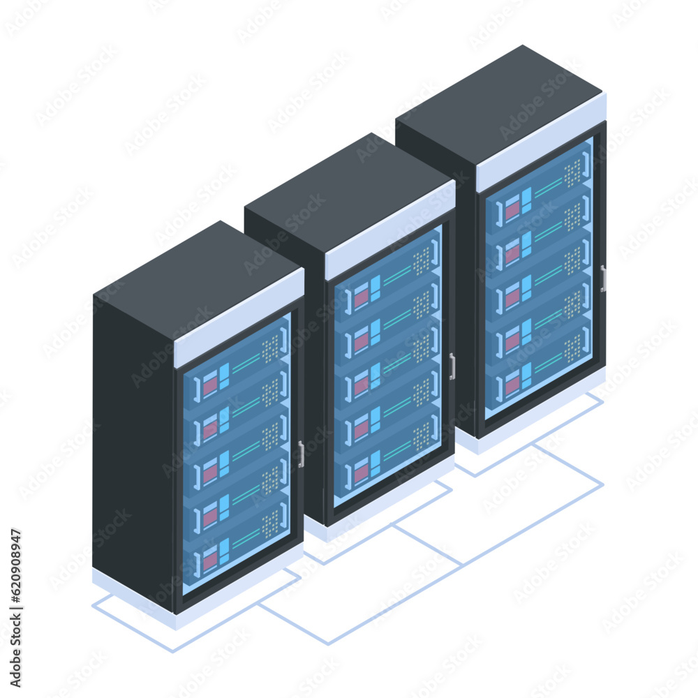 Canvas Prints set of database management isometric icons