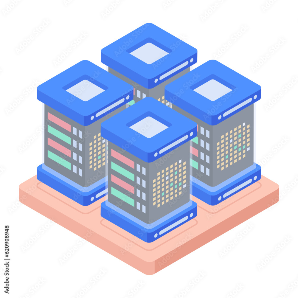Canvas Prints set of database management isometric icons
