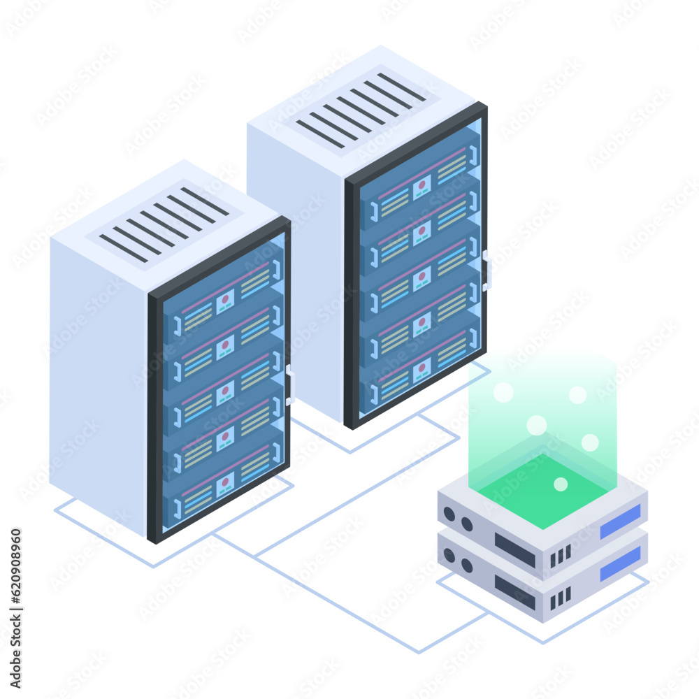 Canvas Prints set of database management isometric icons