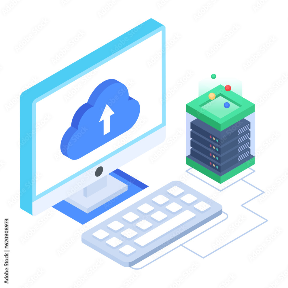 Canvas Prints set of database management isometric icons
