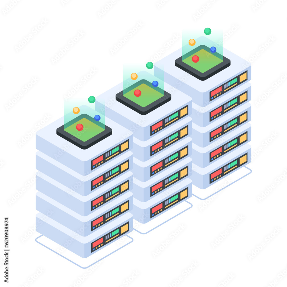 Canvas Prints set of database management isometric icons
