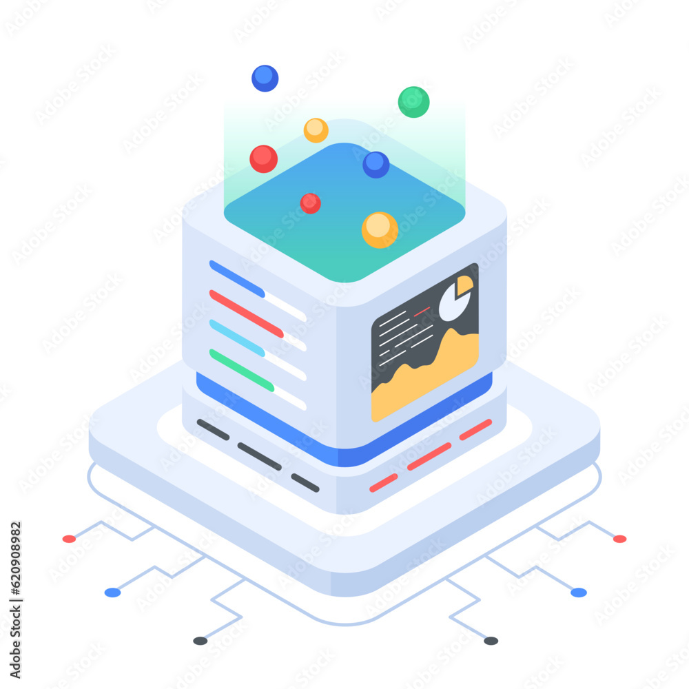 Canvas Prints set of database management isometric icons