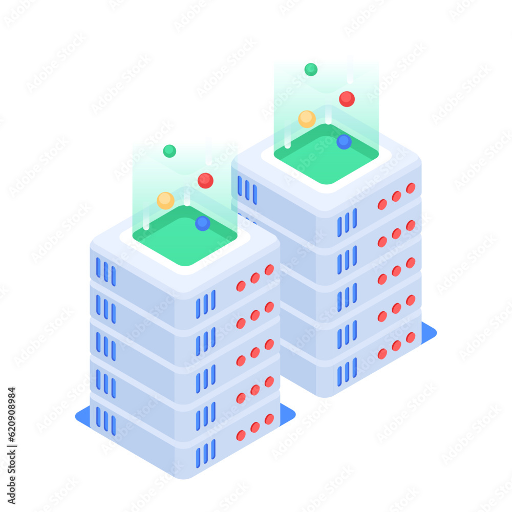 Canvas Prints set of database management isometric icons