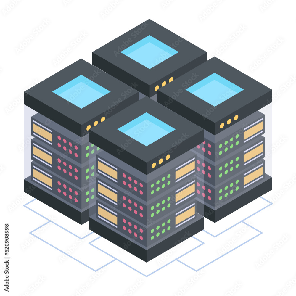 Canvas Prints set of database management isometric icons