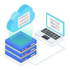 Set of Database Management Isometric Icons 

