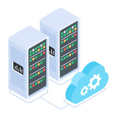 Set of Database Management Isometric Icons 

