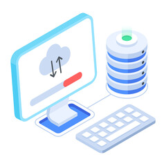 Set of Database Management Isometric Icons 

