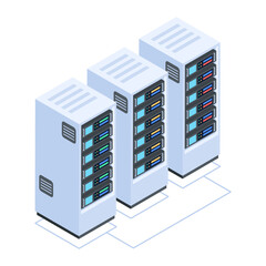 Set of Database Management Isometric Icons 

