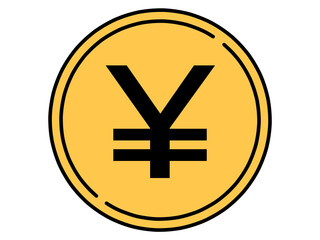 シンプルな￥マークコインのイラスト素材