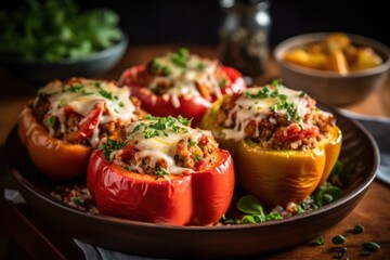 stuffed peppers stuffed with meat and cheese . generative AI