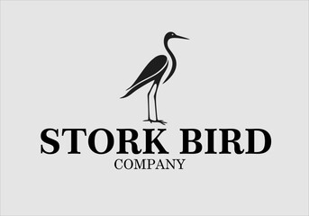 crane bird vector logo design, vector illustration. Emblem design on white background
