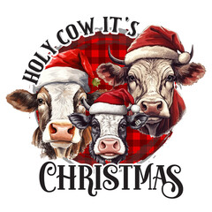 Christmas Heifer  Sublimation Design