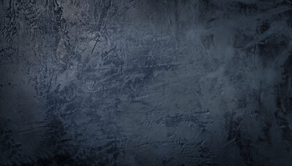 Beautiful Abstract Grunge Decorative Navy black Dark Stucco Wall Background. Art Rough Stylized Texture Banner With Space For Text