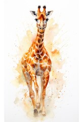 fluidity and unpredictability of watercolors by creating a dynamic and energetic Giraffe print. bold brushstrokes and splashes of color to depict the Giraffe movement and power 