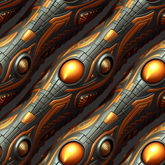 Abstract 3d ornament. Seamless pattern. Endless background. Generative AI.